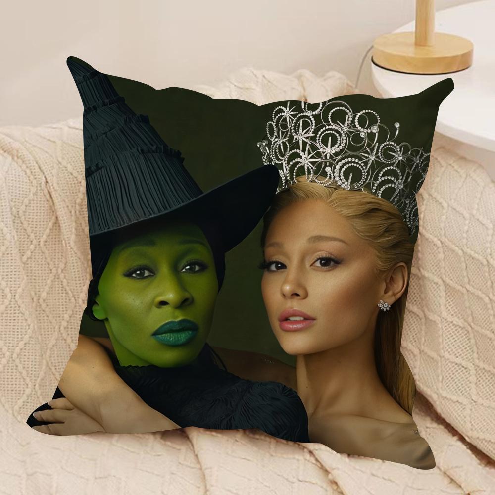 Classic Movie WWicked Cushion Cover Silky Short Plush DoubleSided Printed Pillow Case for Sofa All Seasons Home Decor Gift 30x30cm