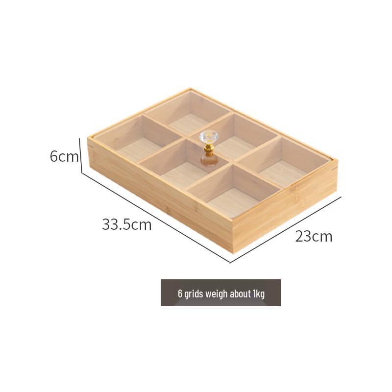 

Bamboo 6-Compartment Serving Platter with Lid