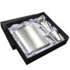 Steel Rectangle Hip Flask Set Pocket Russia Flagon Bar Funnel Cups Whisky Bottle Set