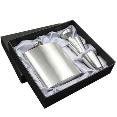 Steel Rectangle Hip Flask Set Pocket Russia Flagon Bar Funnel Cups Whisky Bottle Set