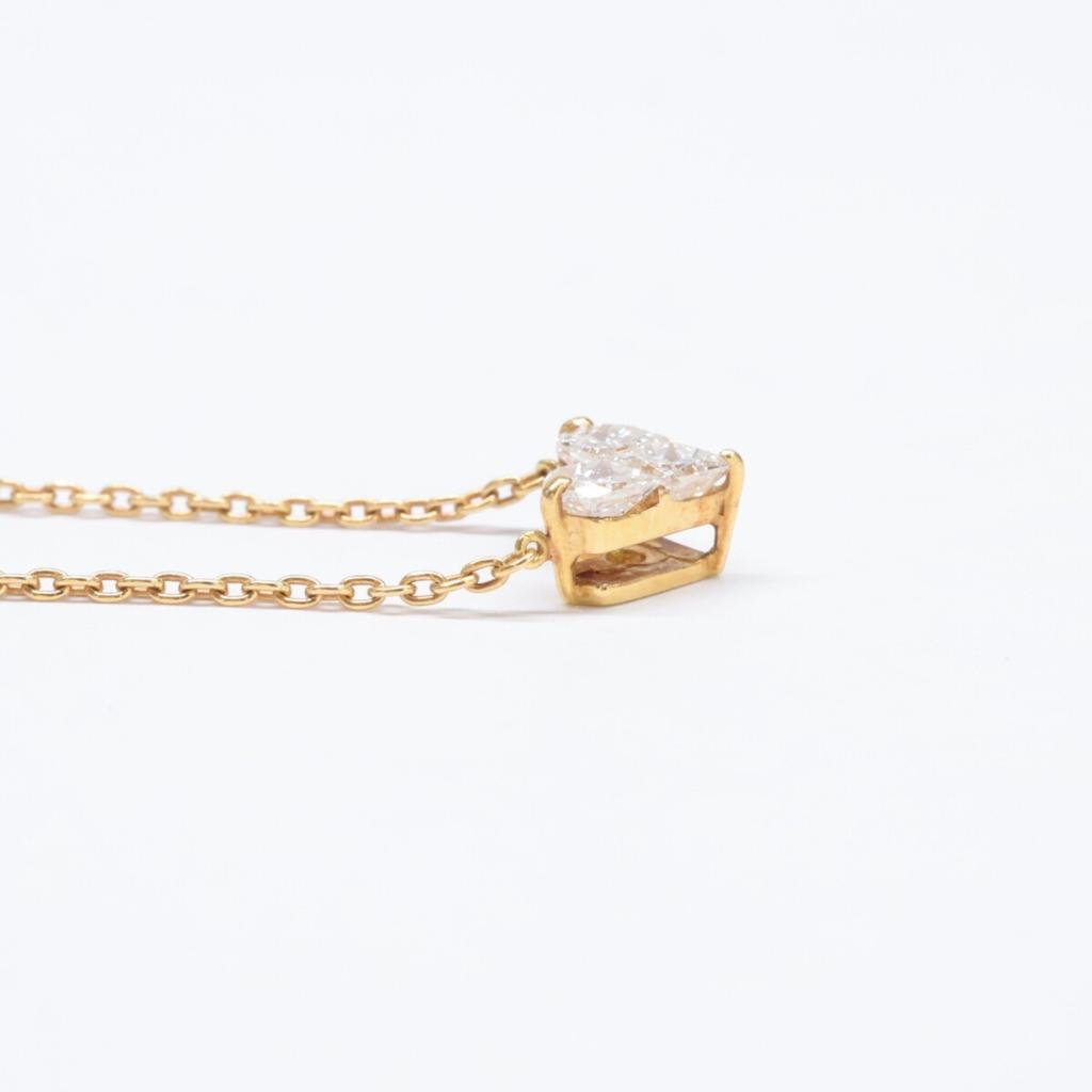 STAR JEWELRY K18 Mysterious Heart 0.28ct Diamond Necklace Yellow GoldUsed