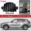10 vnt. Blizgus Piano Black/Anglies Pluošto PC Medžiagos B C Svirties Stulpelio Dangtelis Durų Apdaila Langų Lipdukas Mazda CX-5 CX5 KF 2017-2024