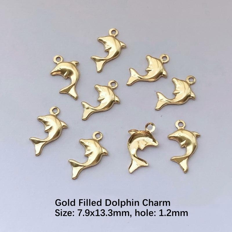 Tiny Gold Filled Turtle Necklace Charms for Jewelry Women DIY Party Wedding Use