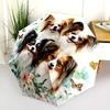 Papillon with Tongue Sticking Out  Pattern, Automatic Folding Umbrella, Portable and Foldable Design, 8 Ribs, a Christmas or Birthday Gift.