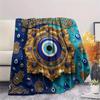 1Pc Evil Eye Print Flannel Blanket, High quality Comfortable for All Seasons, Home Decor, Warmth and Comfort, Perfect for Christmas Gifts W60