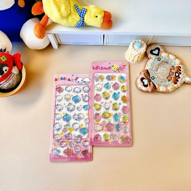 New Cartoon Water Droplet Stickers 3D Relief Sticker Scrapbooking DIY Diary Decoration Journaling Waterproof Stationery Sticker