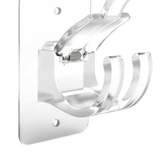 2 buc. cârlige pentru tijă de perdea, două moduri de instalare, autoadezive, fără lovire, anti-alunecare, perete, cu cuie, suport mare de încărcare, dormitor, sufragerie