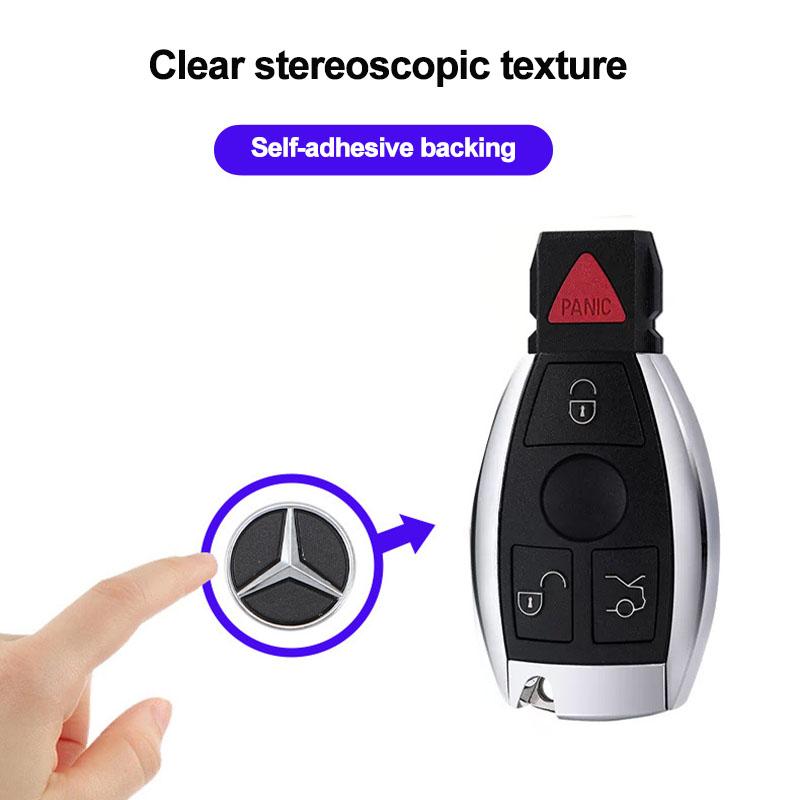 VFO1 5/10Pcs 14mm Car Key Emblem Stickers Auto Door Keyhole Logo Decals For Mercedes Benz AMG A/B/C/E/S Class GLE GLC GLK W206 W211