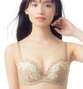 Bra Natural Roundness for a Cotton Blend On the Skin Side of the Cup Up Small and Large BE A75 [Wing/Wacoal] AA-G Cup, Plump, Bust-up Look, [Natural