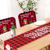 Christmas Chair Back Cover Decoration Creative Printing  Green  Dining Table Home Decoration