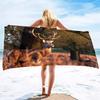 Sika Deer Ultra-Fine Fiber Beach Towel, Super Large Soft Beach Blanket, Absorbent Quick Drying Bath Towel, Swimming Pool Towel