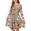 Girls' Summer Princess Dress Halloween Day- Long Sleeve A-Line T-Shirt Dress