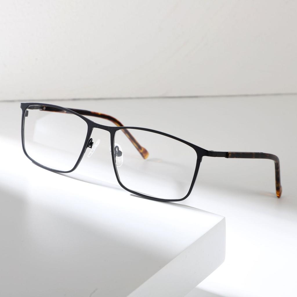 Men'S Business Glasses Frame Plain Face Metal Box Advanced Myopia Flat Light Glasses Frame