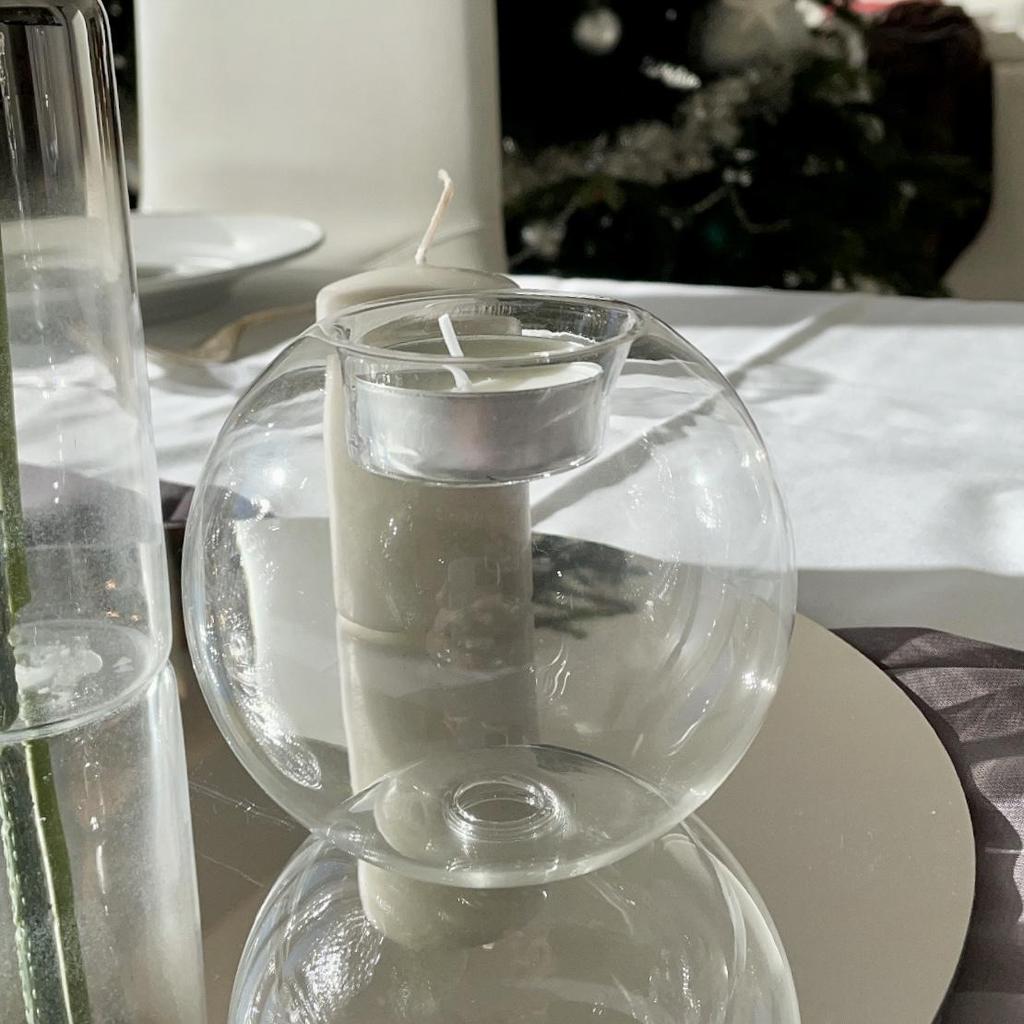 Glass Ball Candle Holder