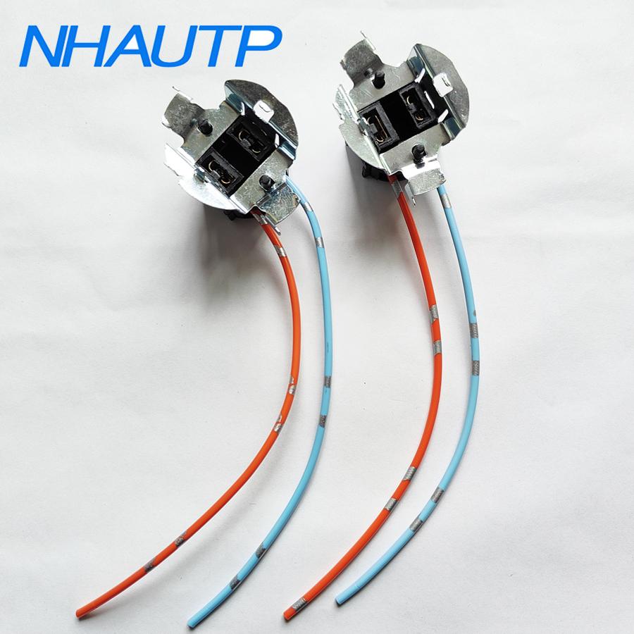 NHAUTP 2pcs H7 Halogen Lamp Socket Holder For Volkswagen Sagitar Car Light Bulb Base Connector Wiring Harness Adapter