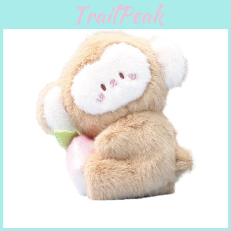 Monkey And Rabbit Plush Keychain With Carrot Peach Design For Girls Gift And Collectible Fun