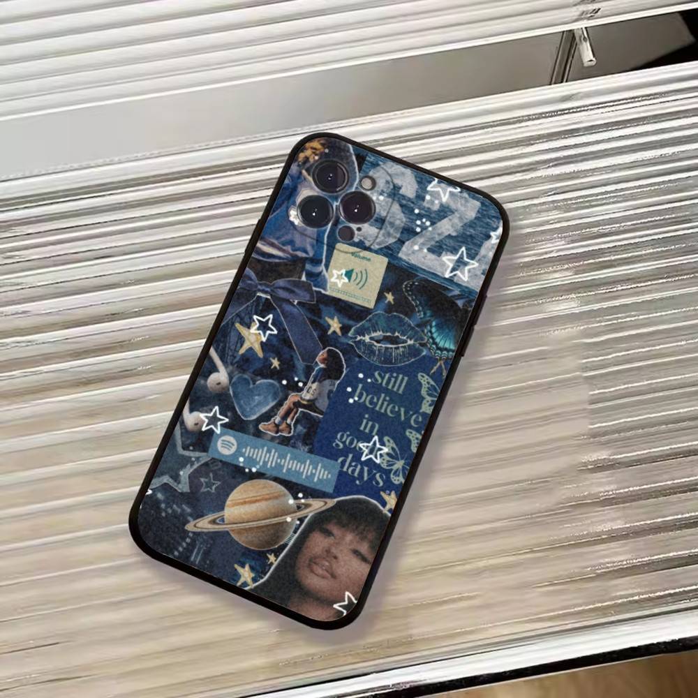Fashion Singer For S-SZA Phone Case For iPhone 17,16,15,14,13,12,11 Plus,Pro Max,XS,Soft Black Cover