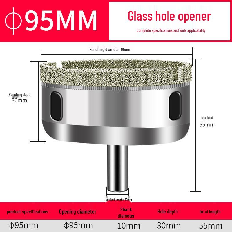 Emery Glass & Tile Drill Bit, 3-200mm Rotary Hole Saw for Marble