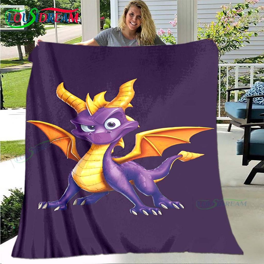 3D Klasické hry S-Spyro Drak Deka Hvězdné Umění Flanelová Tenká Deka Přenosná Domů Cestování Kancelář Deka na Obědovou Přestávku Dárek