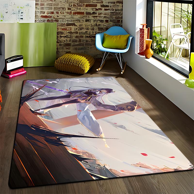 Anime Genshin Carpets Living Room Decoration Bedroom Parlor Tea Table Area Rug Mat Soft Flannel Large Rugs and Baby Gift Carpet