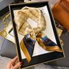 Silk Scarf Women'S Decoration High-End Small Square Scarf Versatile Trend Imitation Silk Scarf Tied Bag Streamer Thin Scarf