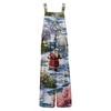 Womens Casual Overalls Jumpsuits Adjustable Straps Sleeveless Print Comfy Rompers With Pocket