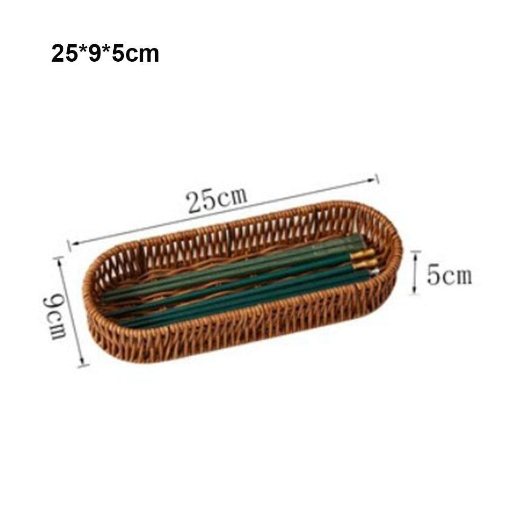 Household Rattan Wicker Woven Serving Baskets Rattan Basket  Restaurant Serving Tabletop Display