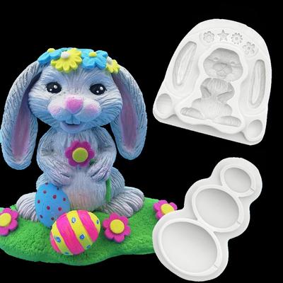 Nová DIY silikonová forma na velikonoční vajíčko s králíčkem, forma na čokoládu, dekorace na pěnu, nástroje na pečení dortů, výrobník fondánových dezertů
