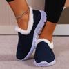 Fashion Trendy Women's Cotton Shoes for Autumn Winter 2025 New Round Headed Mesh Flat Bottom Versatile Comfortable Daily Cotton Shoes