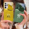 Golden edged letter R For Samsung M 02 12 Note 8 9 10 20 A 01 A02 A03 Core 04 A05 06 10 12 13 14 15 A16 glass Ultra phone case