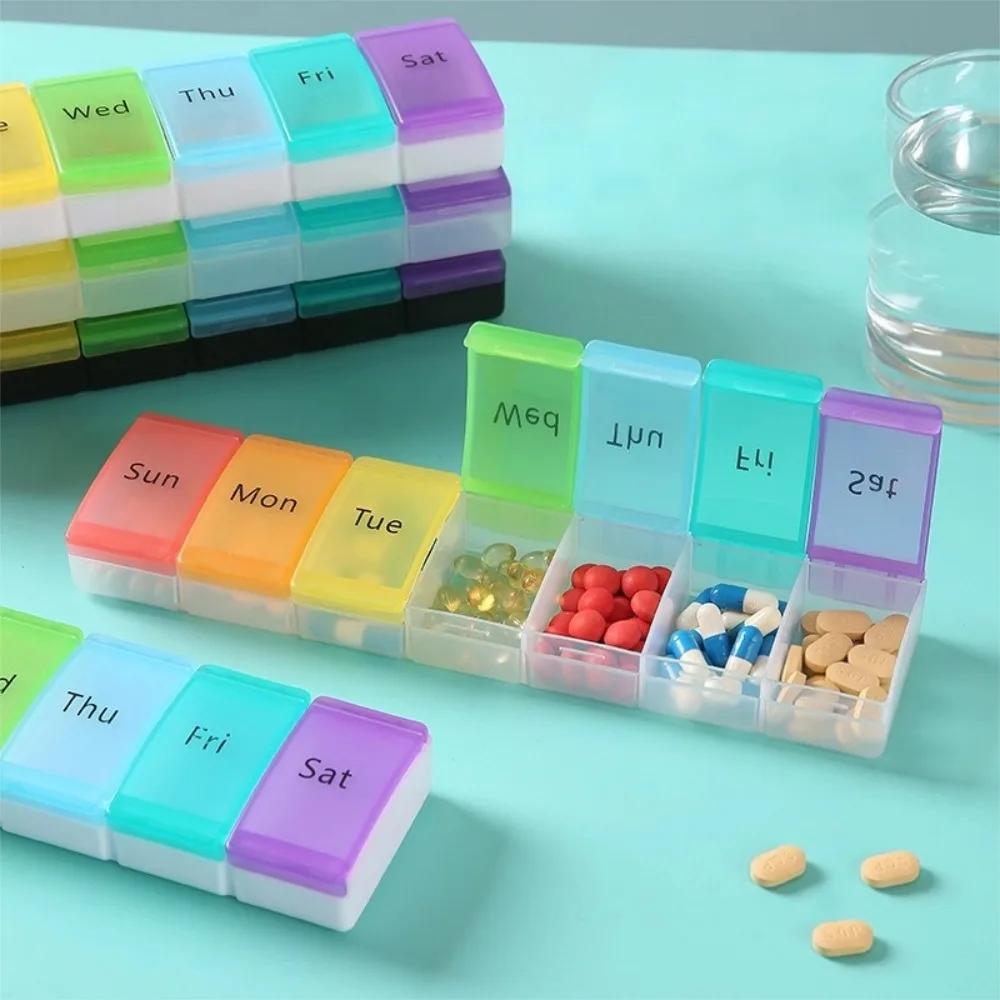 Hot New Weekly Large 7 Day 7 Grids Premuim Pill Case Organizer Box Storage Container for Vitamin Medicine Supplements Fish Oil