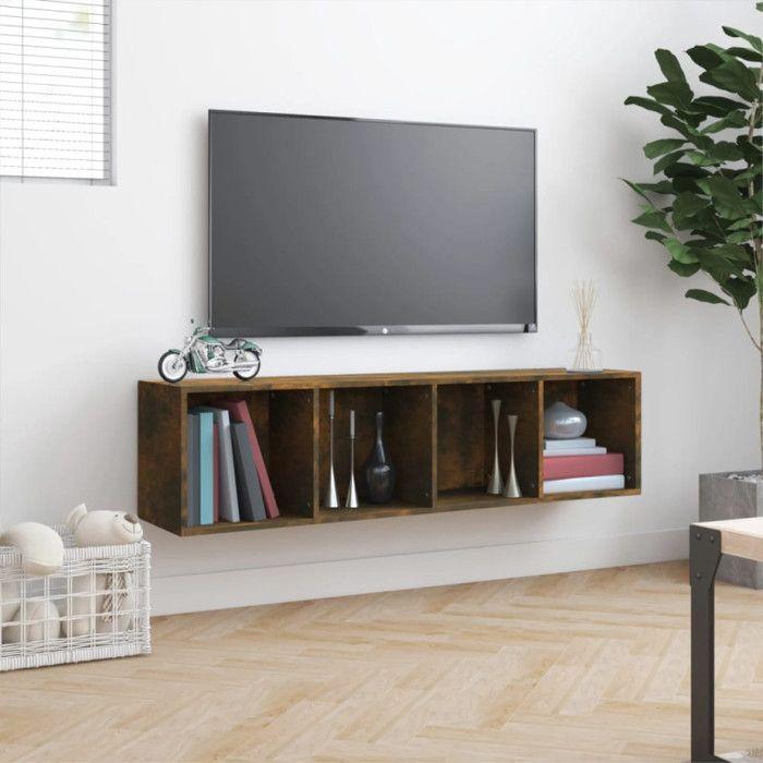 VidaXL Bibliothèque-Meuble TV Chêne fumé 143x30x36cm Bois d'ingénierie 815270