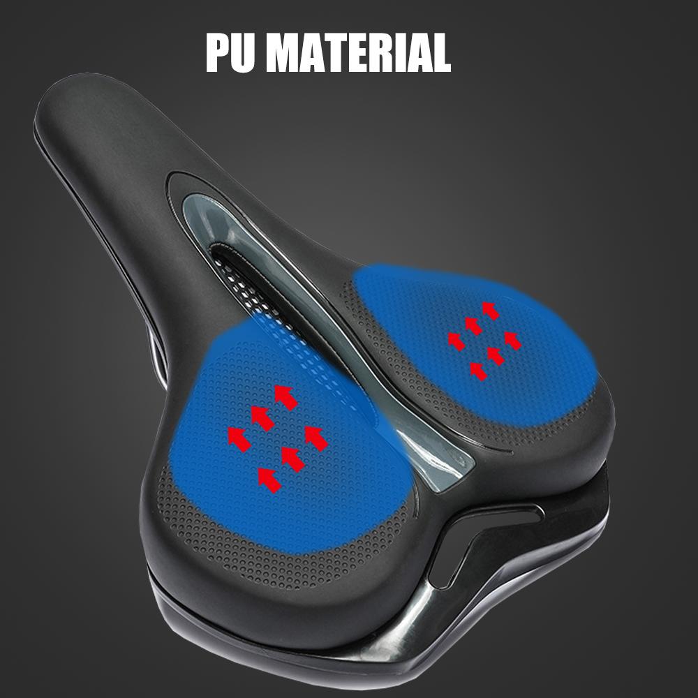 MTB Bike Saddle Breathable Big Butt Cushion Leather Surface Seat Mountain Bicycle Shock Absorbing Hollow Cushion Accessories