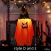 Papery Halloween Hanging Ornament Movable Decorative LED Light Hanging Halloween Ghost  Indoor