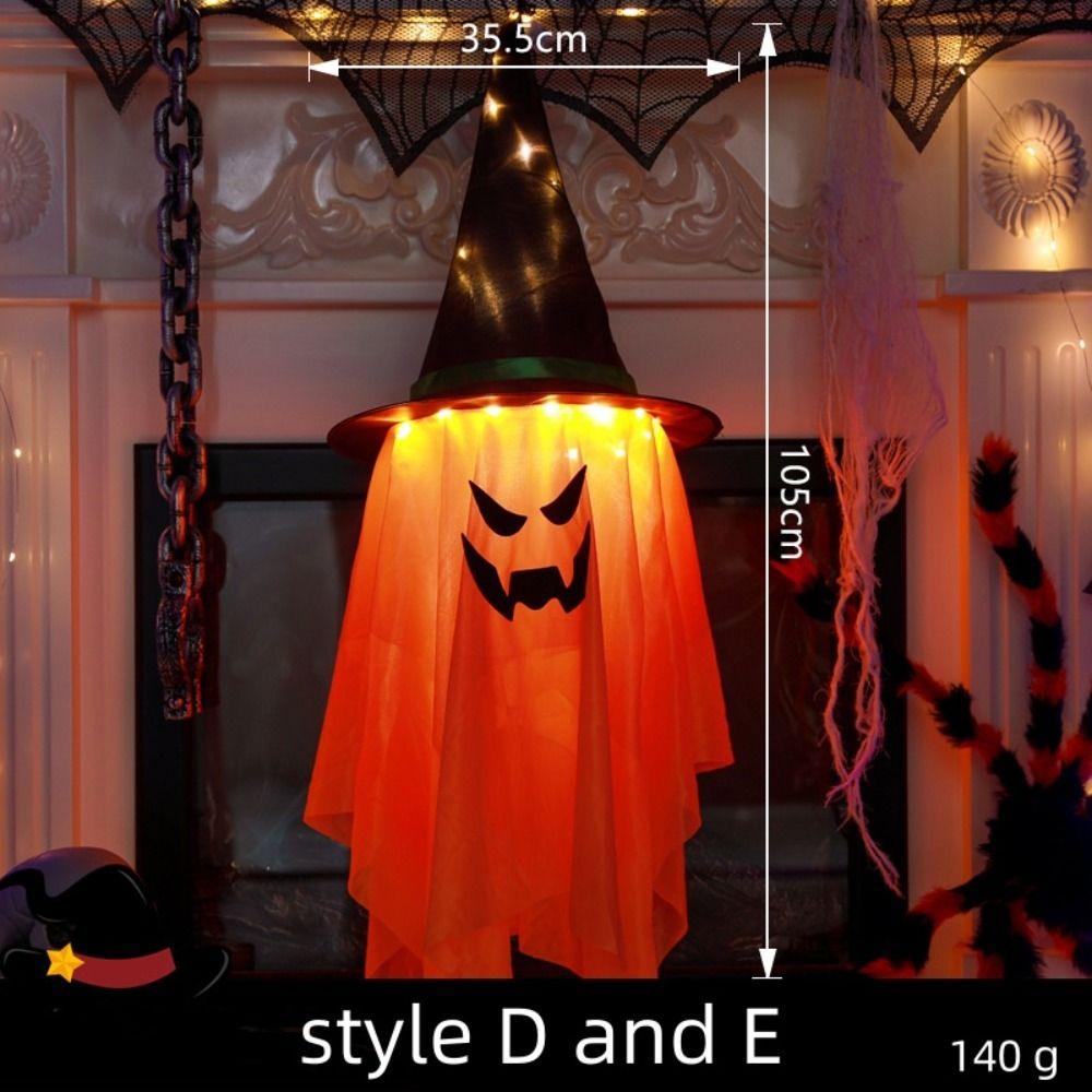 Papery Halloween Hanging Ornament Movable Decorative LED Light Hanging Halloween Ghost  Indoor