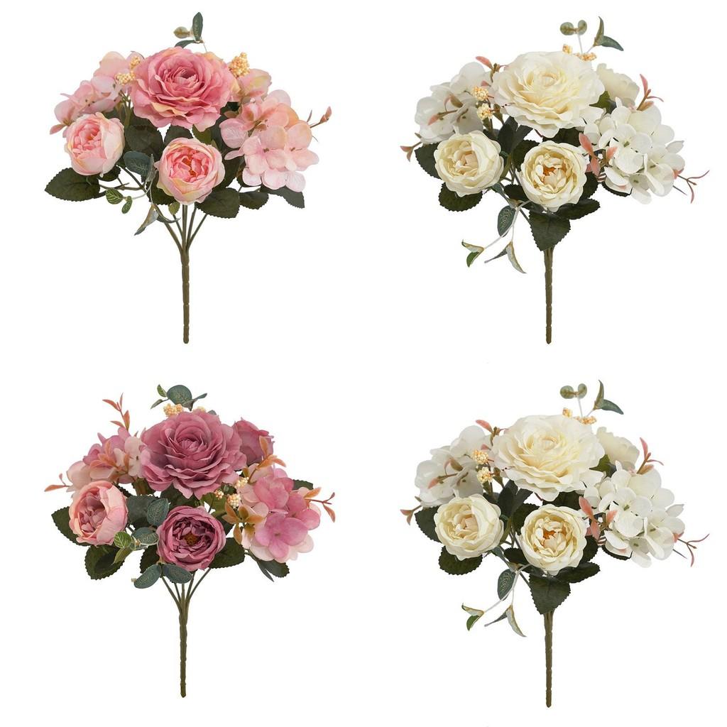 Elegant Fake Peony And Rose Floral Arrangement For Wedding Centerpieces And House Decor