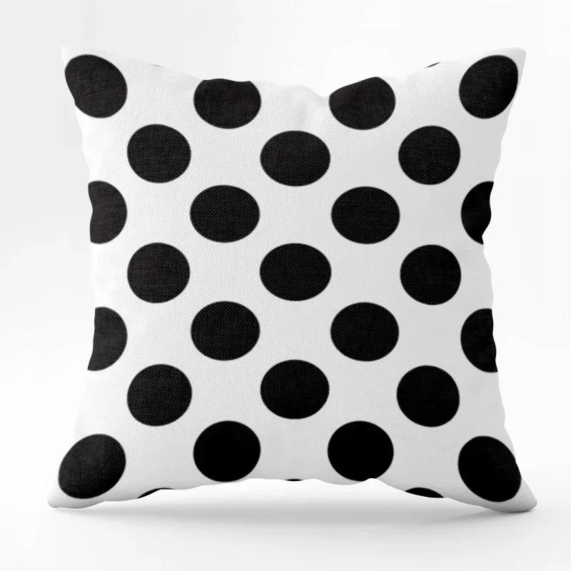 Black And White Geometric Cushion Cover Sofa Living Room Home Decor Wavy Line Pillowcase