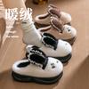 Cotton slippers autumn and winter thickened bottom indoor home cotton shoes velvet warm couple shoes