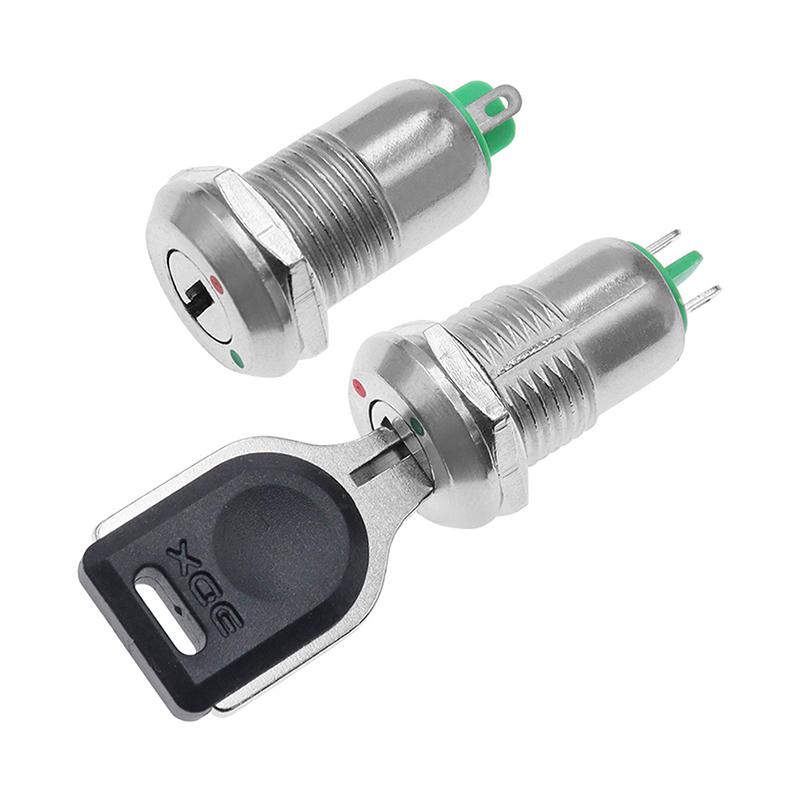 1Pcs 12Mm Zinc Alloy Electronic Key Switch With 2 Keys On Off Phone Lock Security Power Button Tubular Terminals 2 Position 1A