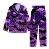 Women's 2 Piece Printed Suit Long Sleeve Button Up Top Wide Leg Pants Suit Set Pajamas Home Casual Suit