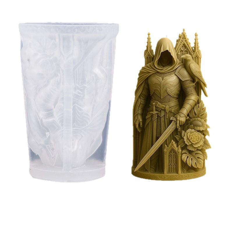 Knights Crows Silicone Candle Molds 3D Knights Crows Statue Resin Plaster Cement Casting Mold Diy Handmade Soap Crafts Mold
