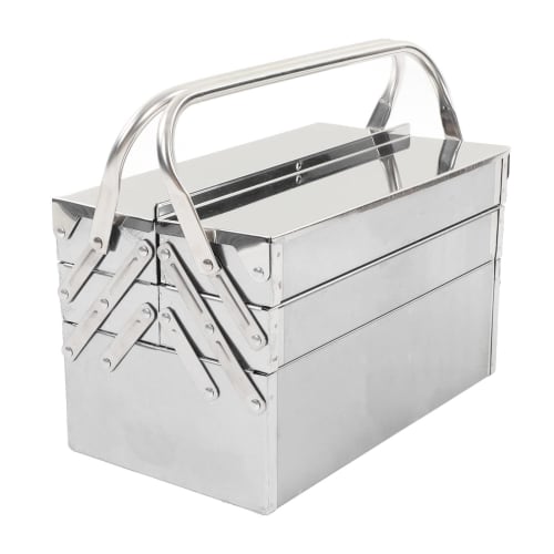 Cantilever Tool Box, Automotive Maintenance Storage, 3-Tier, 5-Tray, Foldable, Durable, Rust-Resistant, Easy To Clean, Safe and Convenient, Stainless