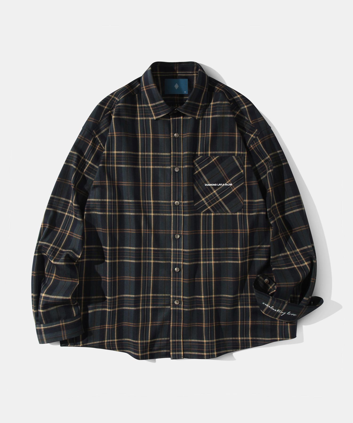 Diamond Leila Herringbone Classy Green Check Shirt S41 Green/S