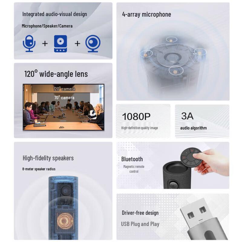 Hikvision DS-V122 All-in-One 1080P USB Conference Camera