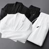 Abito da Uomo Due Pezzi Righe Pieghettate Set Pantaloni da Uomo Pieghettati Coulisse Ampi Rever Tasche Sottile Formale Business Set Uomo