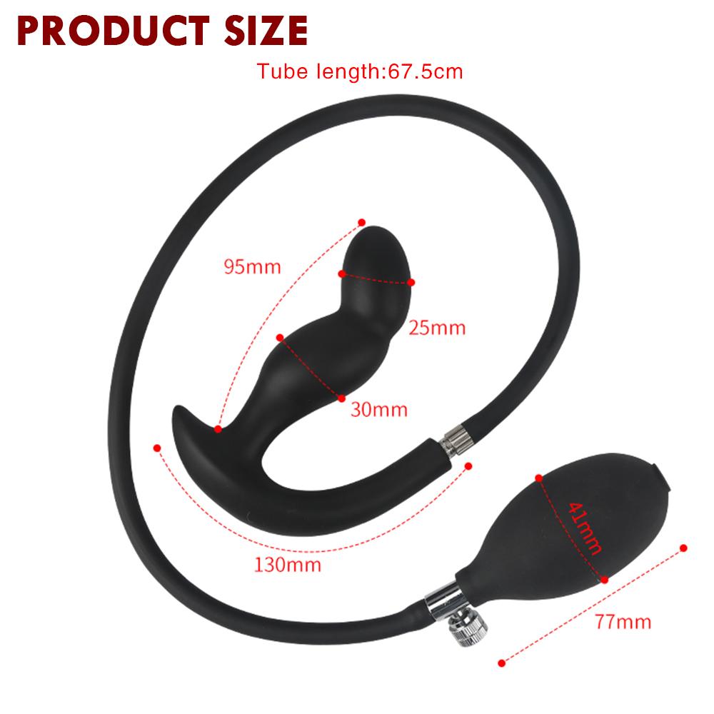 Expandable Soft Silicone Dildo Pump Anal Plug Super Inflatable Butt Dilator Prostate Massager Adults Sex Toy for Female Male 18+