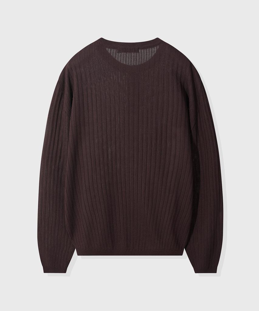 KIIMUIR Washable Cool Touch Henley Neck Crop Knit_Brown