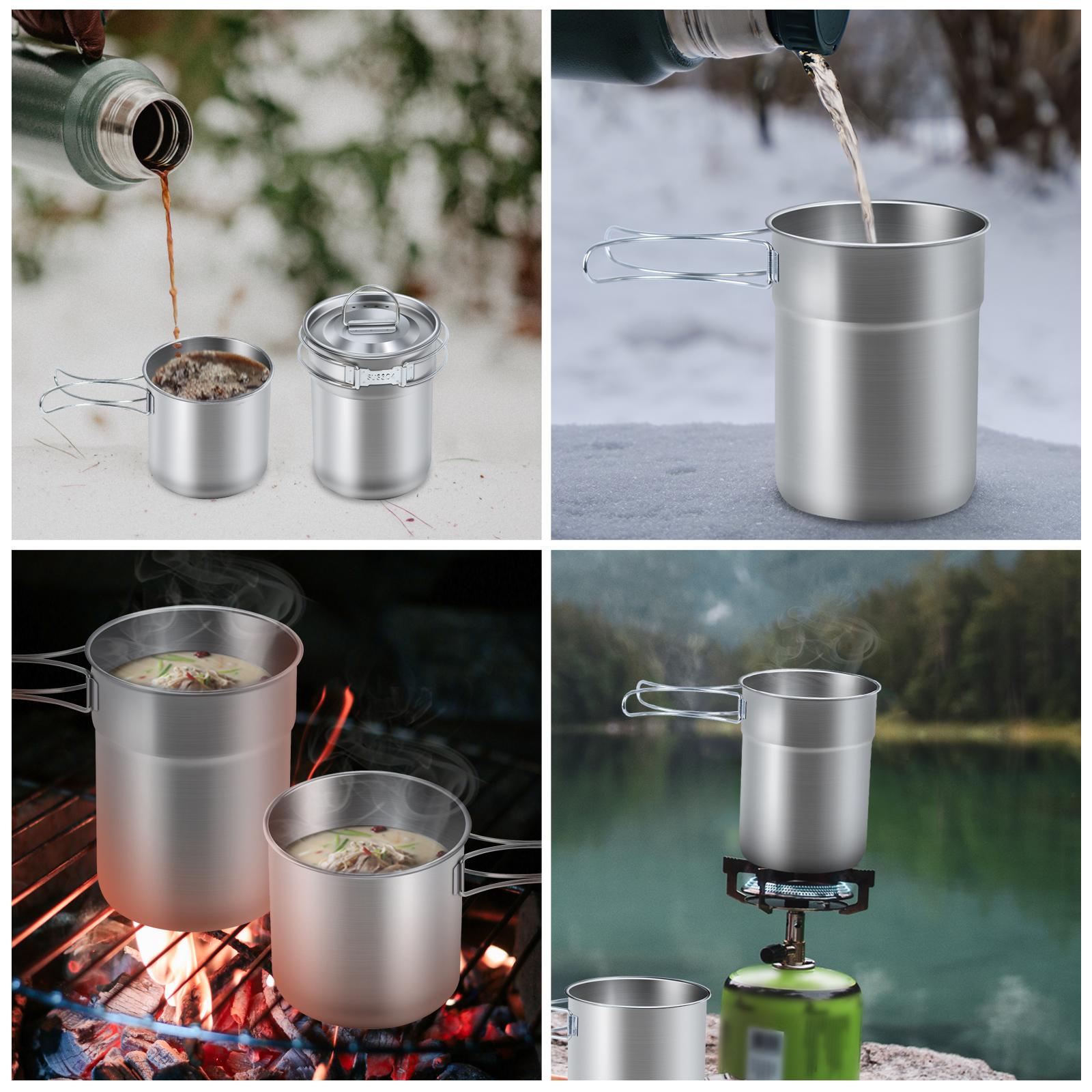 Verre à bière,4 tasses à café empilables en acier inoxydable, 10oz, Double couche, isolée