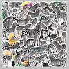50 Sheets of Cute Zebra Cartoon Animal Stickers: Waterproof for Kids' Diaries, Phone Cases, and Luggage Decoration