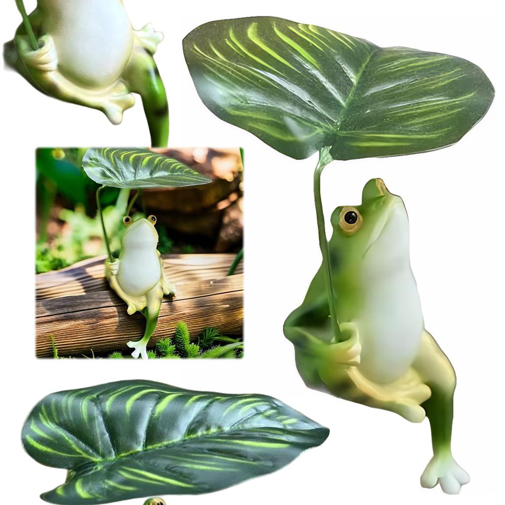 Froschstatue Grüne Froschfigur Gartenornament Froschdekorationen Feengarten Dekoration